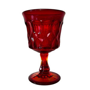 Vintage Noritake Perspective Amberina Wine Glass Goblet 4 7/8" Cadmium UV Glow